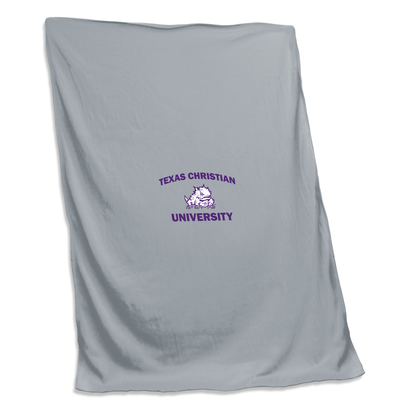 TCU Gray Screened Sweatshirt Blanket