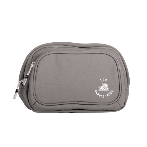 TCU Everyday Ash Ash Belt Bag by Logo Brands, featuring a compact bag with TCU logo design, adjustable strap, and durable material.