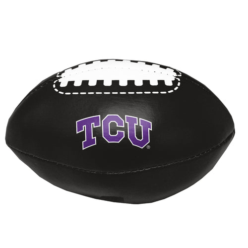 TCU Micro Soft Football by Logo Brands, small recreation football with TCU logo, suitable for casual play or display.