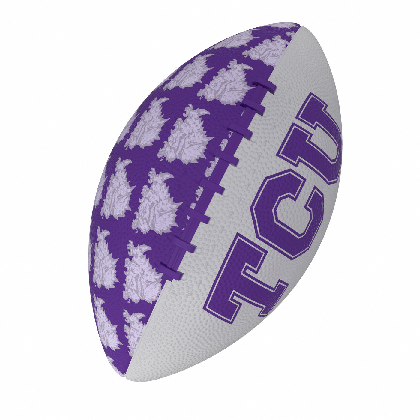TCU Repeating Mini-Size Rubber Football - Logo Brands