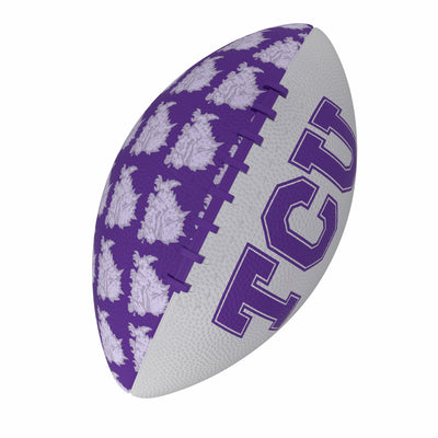 TCU Repeating Mini-Size Rubber Football - Logo Brands
