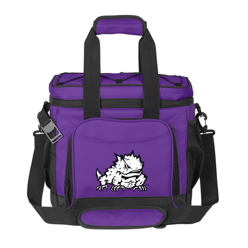 TCU 24 Flex Can Cooler by Logo Brands, insulated cooler bag holding up to 24 cans with adjustable strap and durable material.