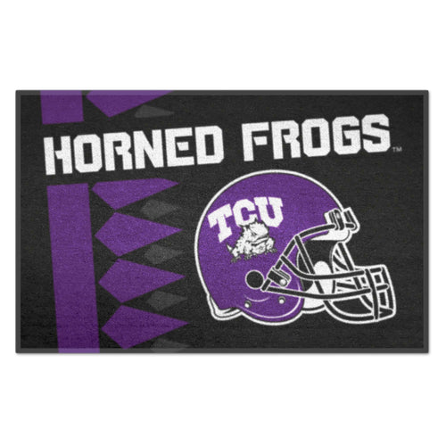 Texas Christian University starter mat by Logo Brands, featuring TCU logo and team colors, ideal for sports and tailgate use.