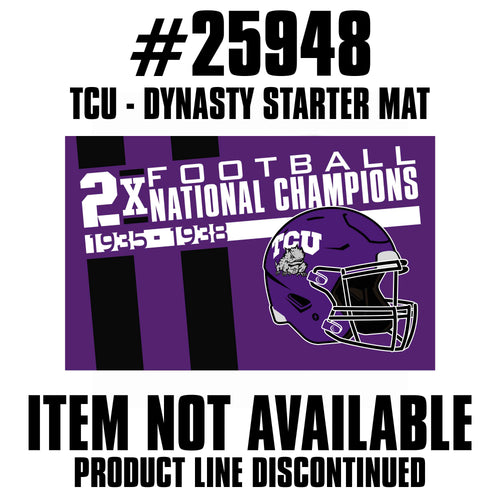 Discontinued Texas Christian University starter mat by Logo Brands, featuring TCU logo and team colors on a durable mat.