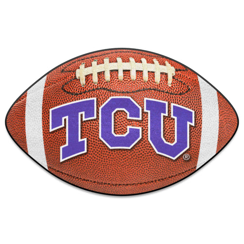 Texas Christian University football mat by Logo Brands, featuring team logo and colors, ideal for sports practice or game day.