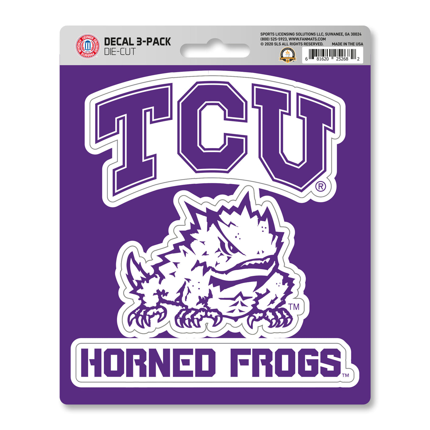 Texas Christian University  Decal 3-pk