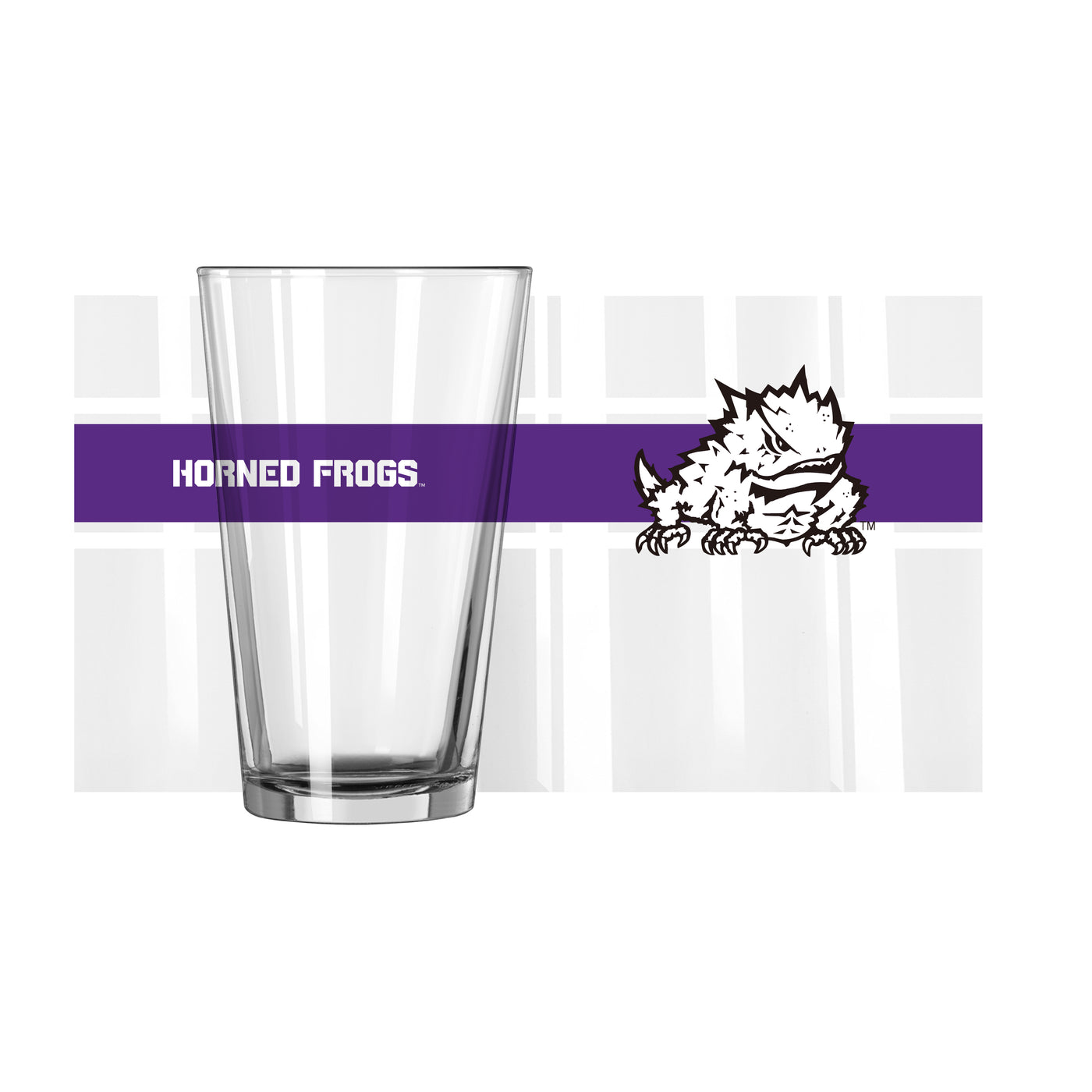 TCU 16oz Stripe Pint Glass