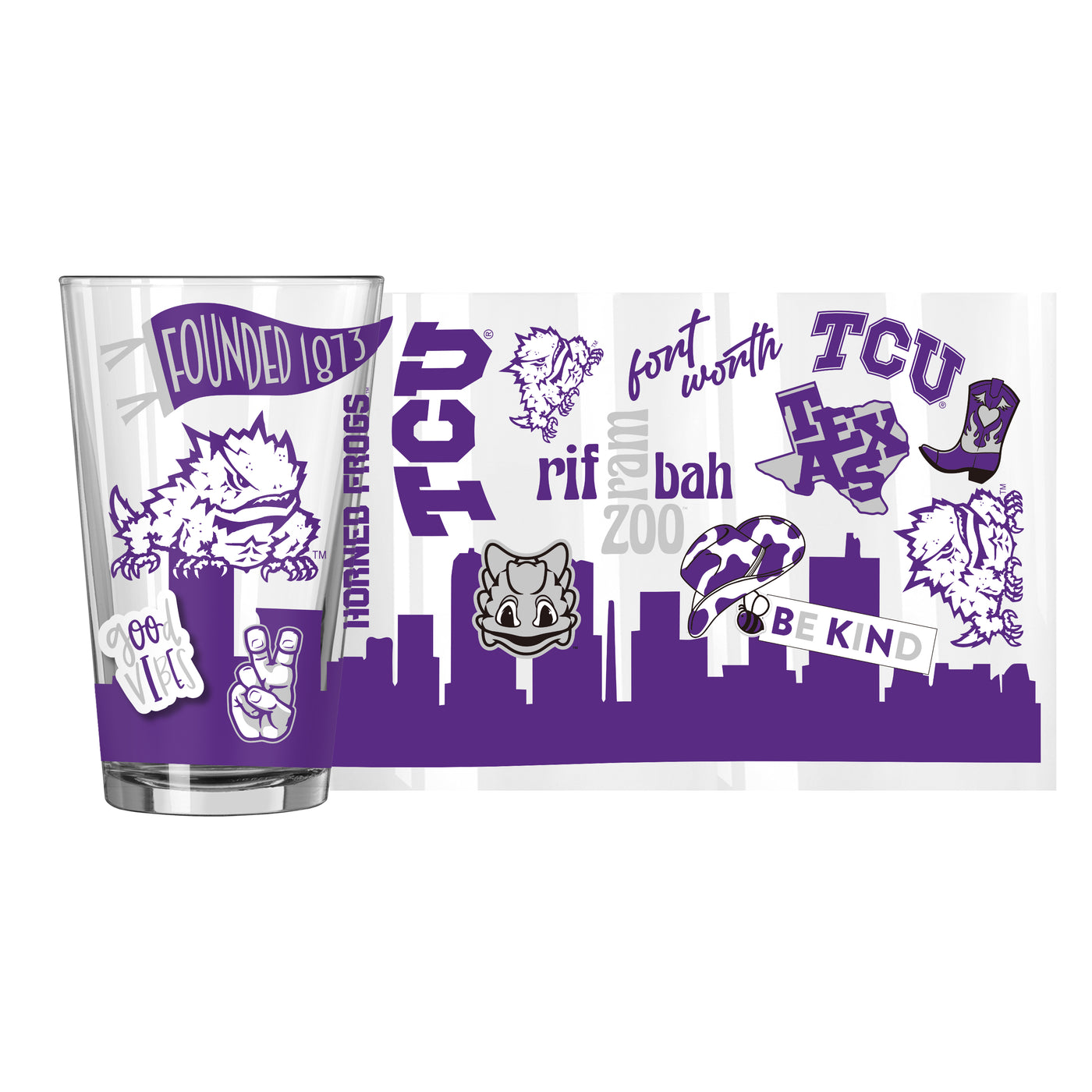 TCU 16oz Native Pint Glass