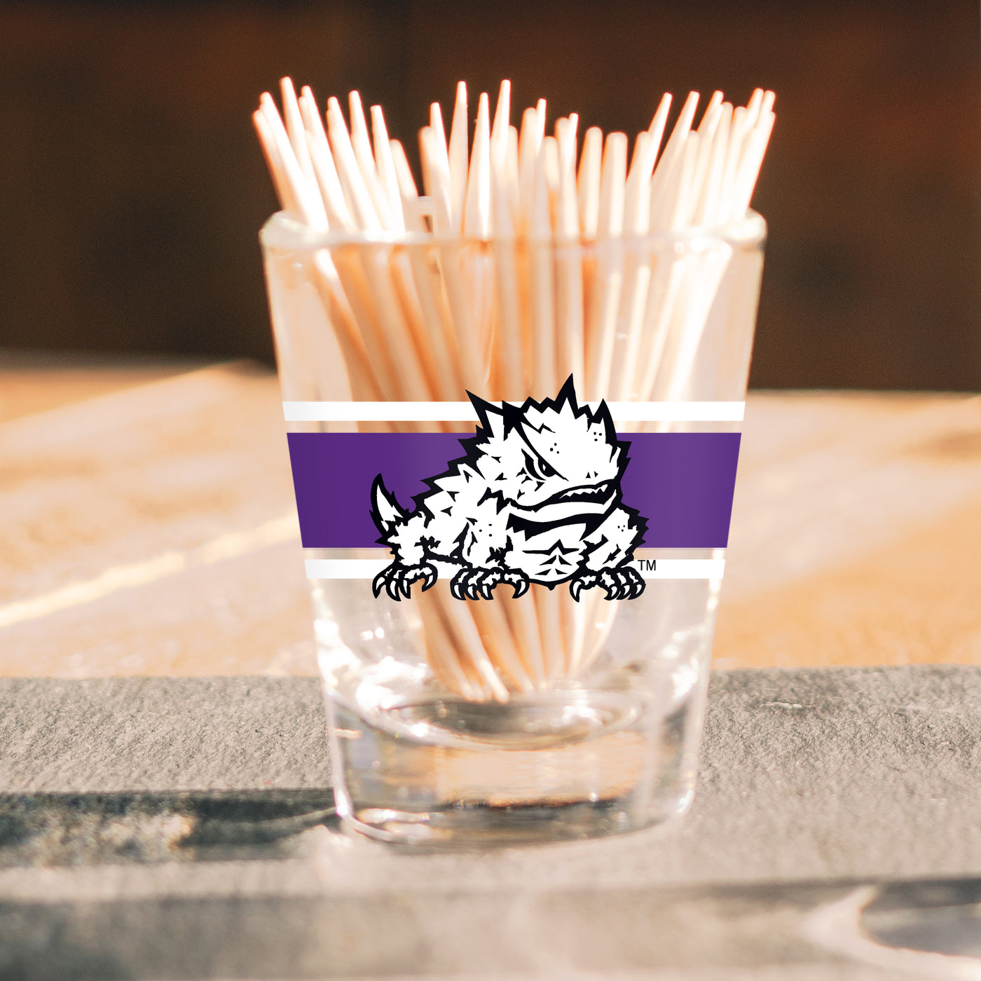 TCU 2oz Stripe Shot Glass