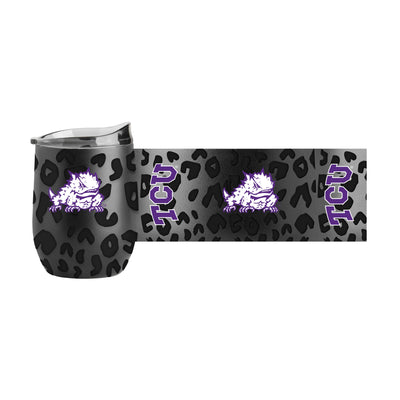 TCU Leopard 16oz Black Powdercoat Curved Beverage