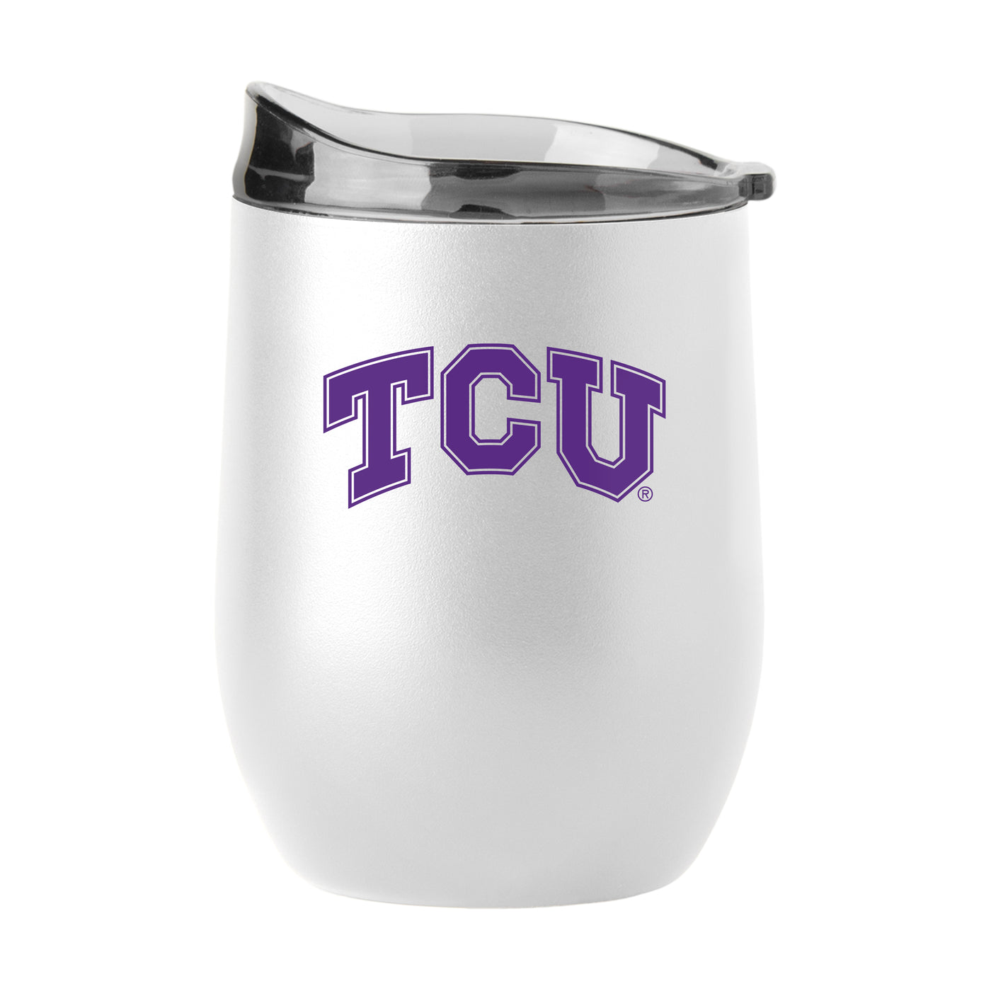 TCU 16oz Swagger White Powder Coat Curved Beverage
