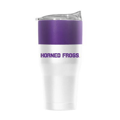 TCU 30oz Colorblock White Powder Coat Tumbler