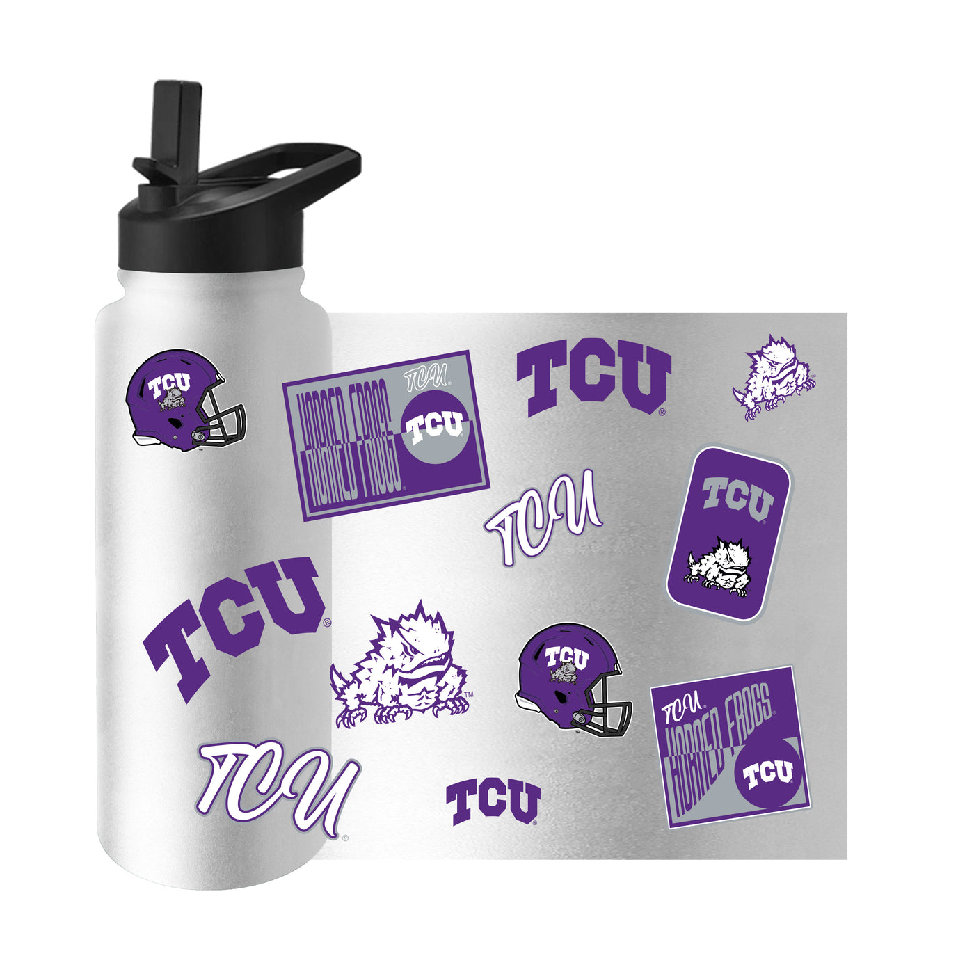TCU 34oz White Dreamweave Quencher Bottle