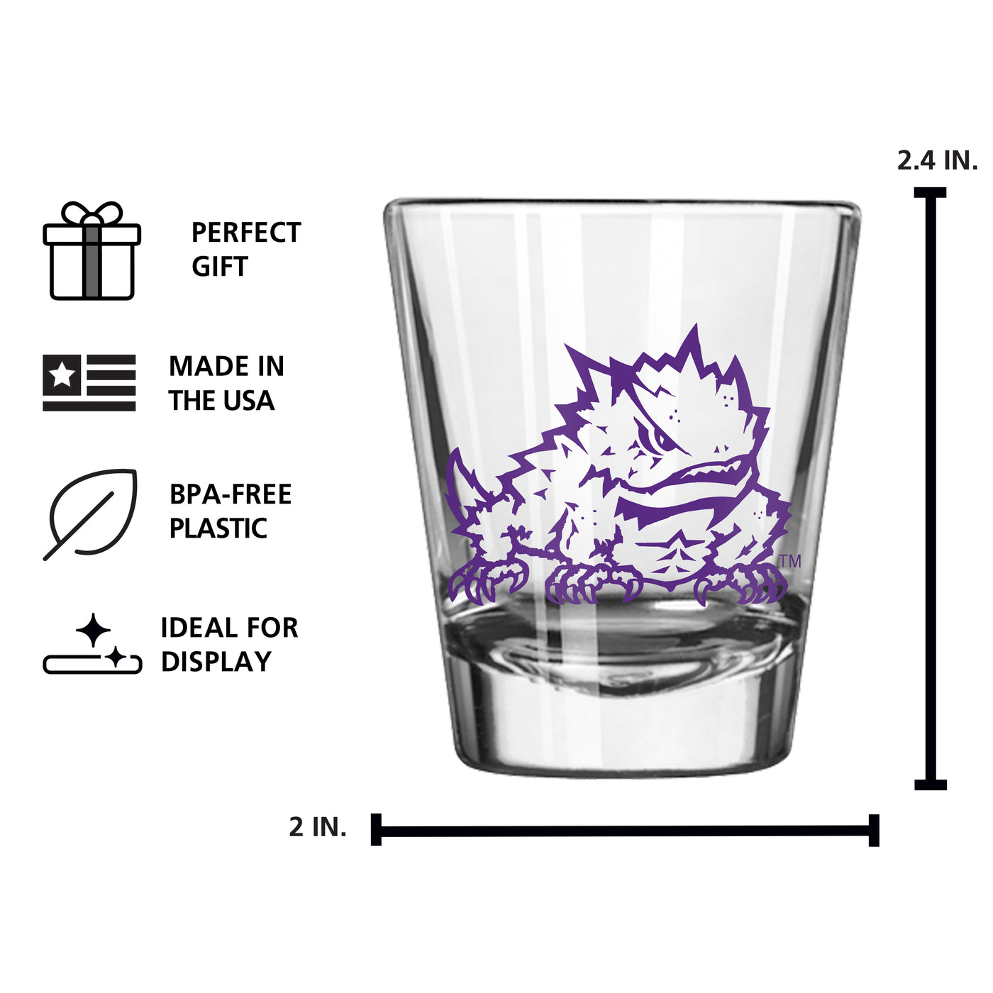 TCU 2oz Gameday Shot Glass