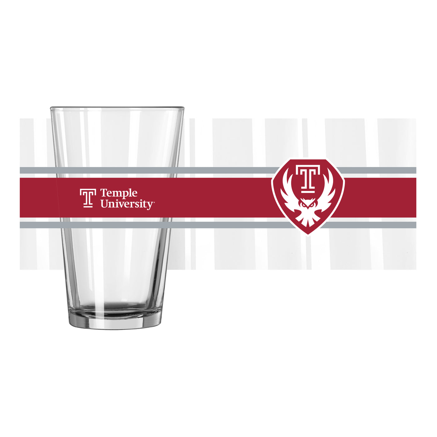 Temple 16oz Stripe Pint Glass