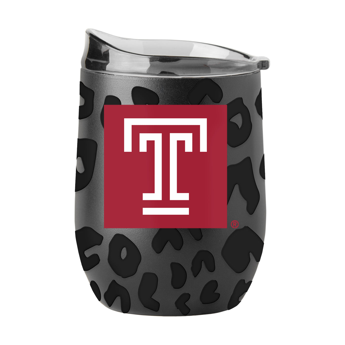 Temple Leopard 16oz Black Powdercoat Curved Beverage