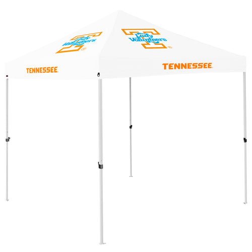 White Tennessee Lady Vols canopy shelter with logo branding, providing shade and protection, ideal for outdoor events and gatherings.