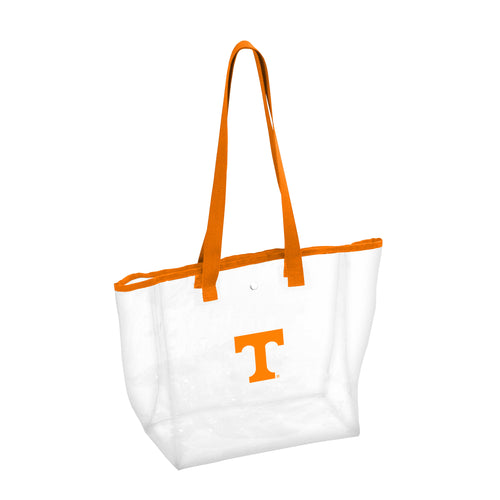 Clear tote bag featuring Tennessee Stadium logo, made by Logo Brands, ideal for stadium events and secure carrying.