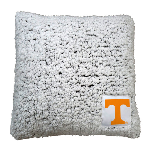 Tennessee Frosty throw pillow by Logo Brands featuring a cozy, plush blanket with Tennessee-themed design and soft fabric texture.