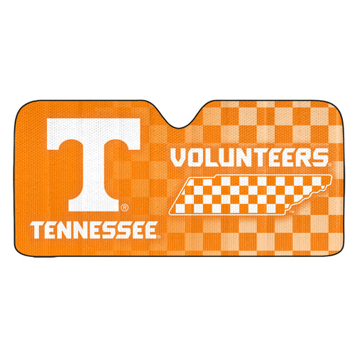 University of Tennessee auto shade by Logo Brands, foldable sunshade with Tennessee logo for car windshield protection.