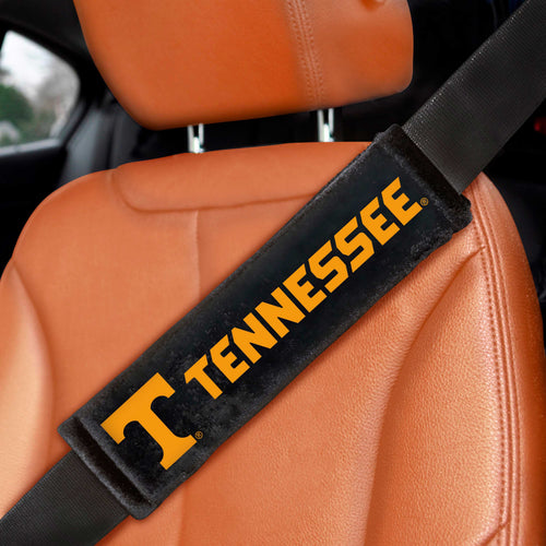 University of Tennessee embroidered auto seat belt pad from Logo Brands, pair with Tennessee logo and comfortable padding