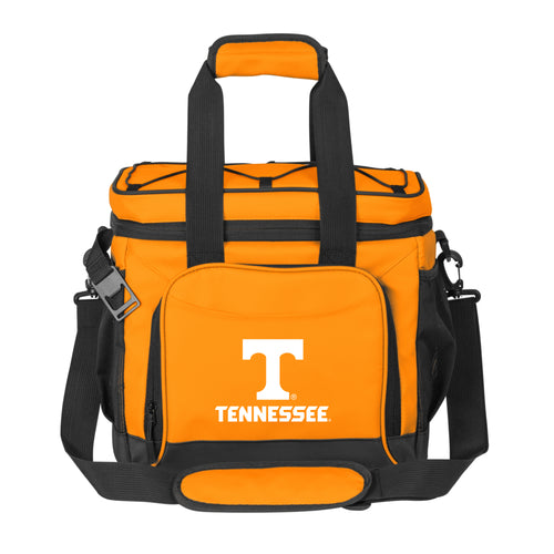 Tennessee 24 Can Flex Cooler by Logo Brands, flexible insulated cooler bag with multiple compartments and carrying handles.