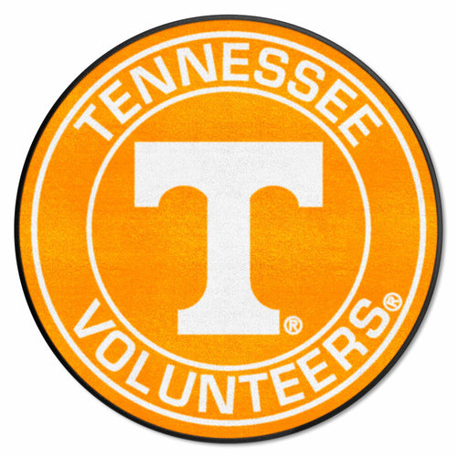 University of Tennessee roundel mat with orange and white logo, featuring the Tennessee Volunteers emblem, perfect for sports fans.