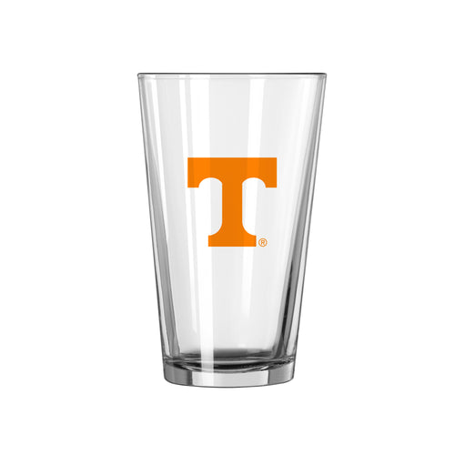 Tennessee Gameday 16oz pint glass by Logo Brands, featuring team logo and vibrant orange and navy design for fan celebrations.