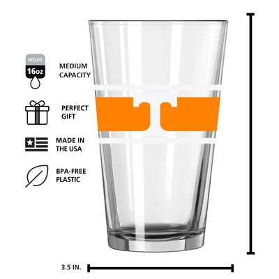 Tennessee 16oz Stripe Pint Glass - Logo Brands
