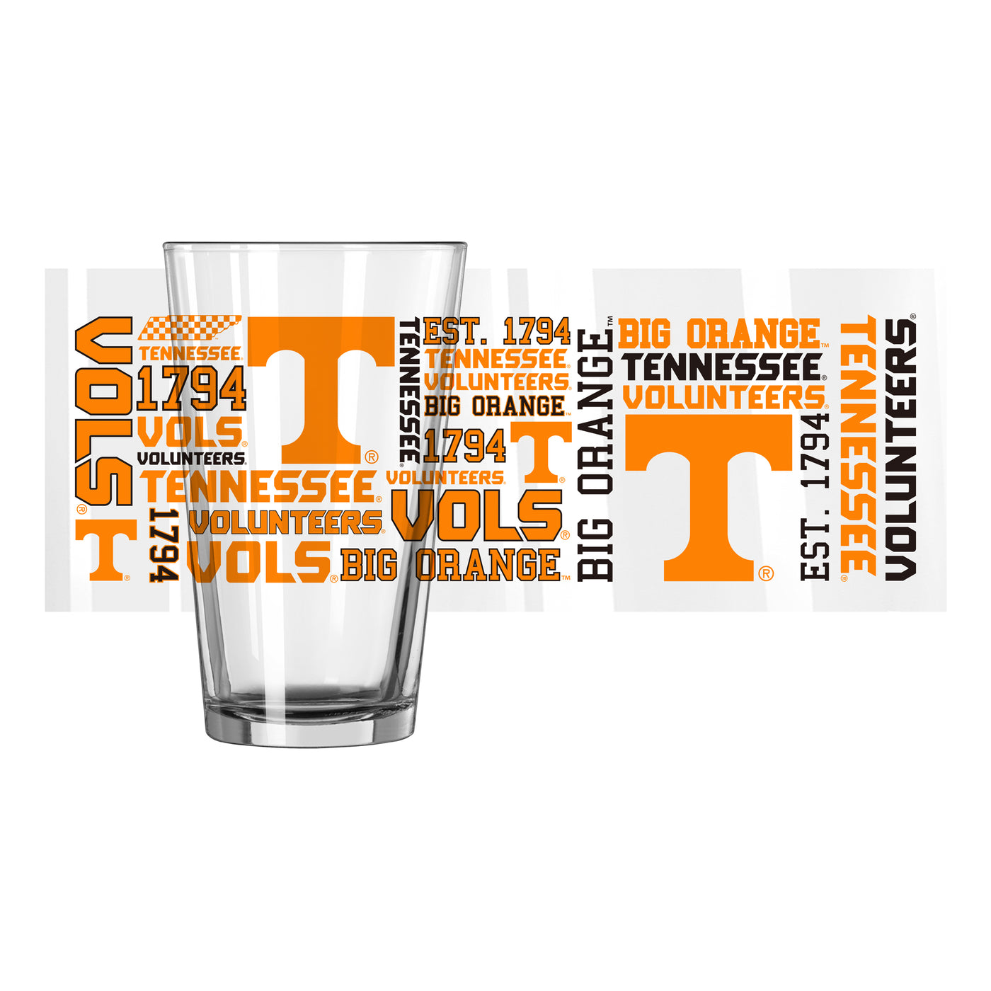 Tennessee 16oz Spirit Pint Glass - Logo Brands