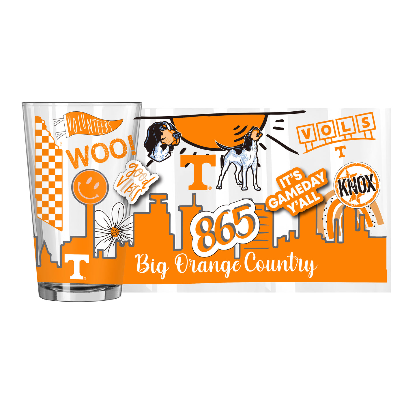 Tennessee 16oz Native Pint Glass