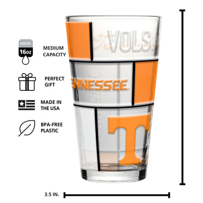 Tennessee 16oz Quilted Stained Pint Glass