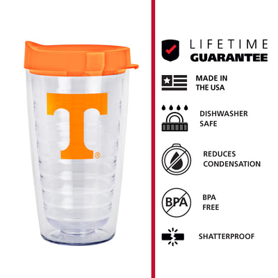 Tennessee 16oz Flipside Dbl Wall Clear Tumbler
