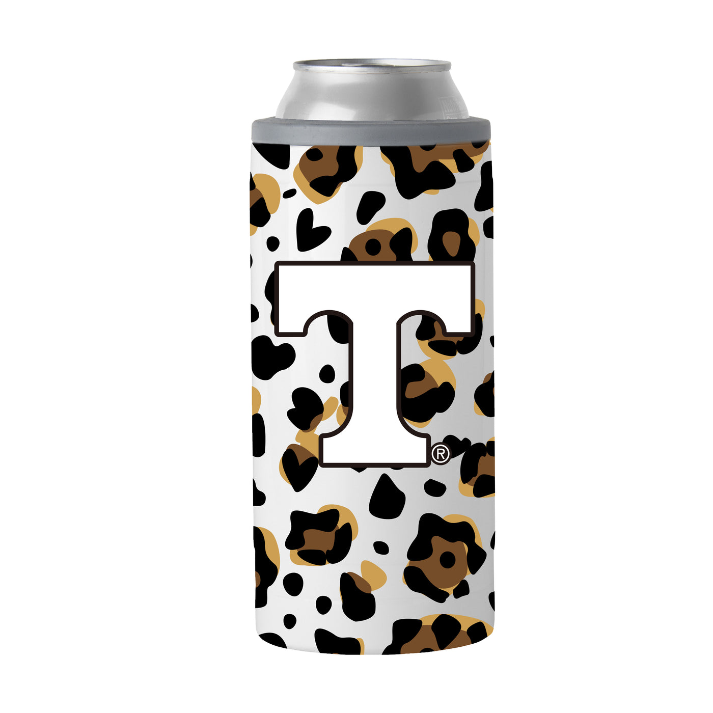 Tennessee 12oz Neutral Leopard Slim Can Coolie