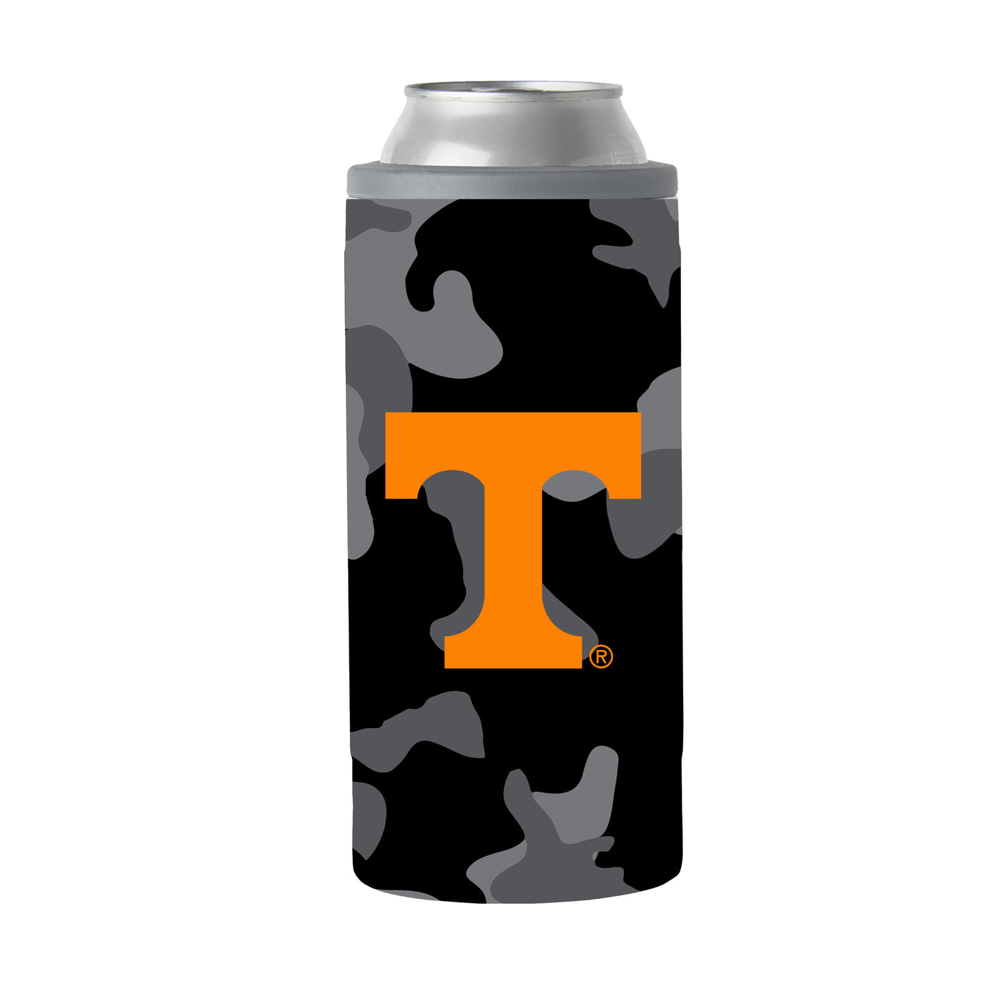 Tennessee Black Camo 12oz Slim Can Coolie