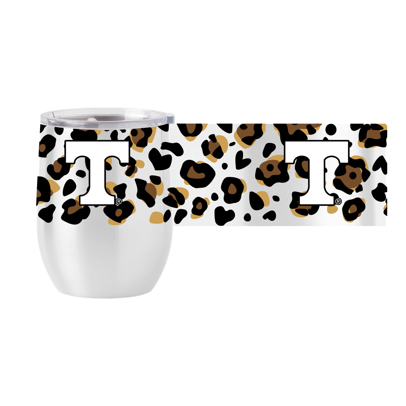 Tennessee 16oz Neutral Leopard Stainless Curved Beverage