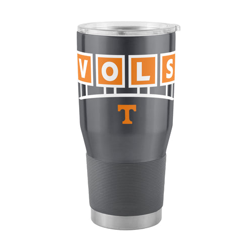 Tennessee Block Sign 30oz stainless steel tumbler by Logo Brands, featuring a Tennessee-themed design on a durable drinkware item.