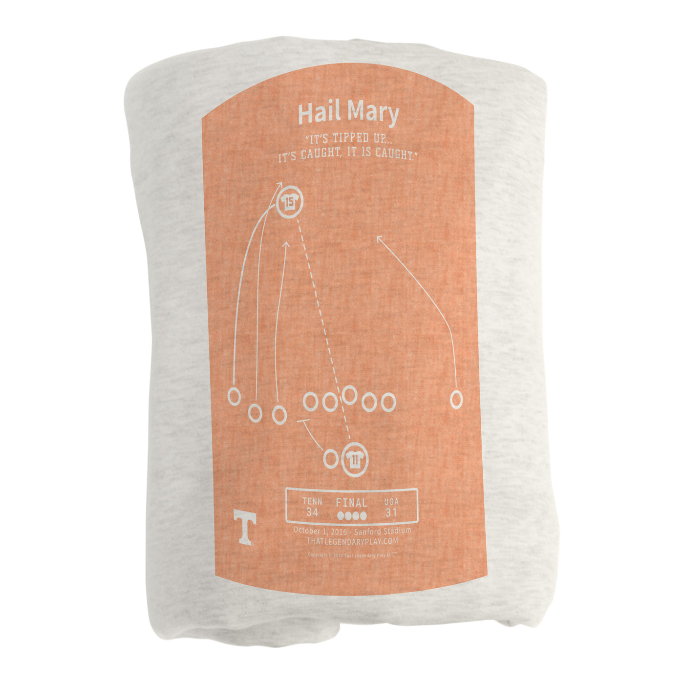 Tennessee Legendary Play Hail Mary Sublimated Sweatshirt Blanket