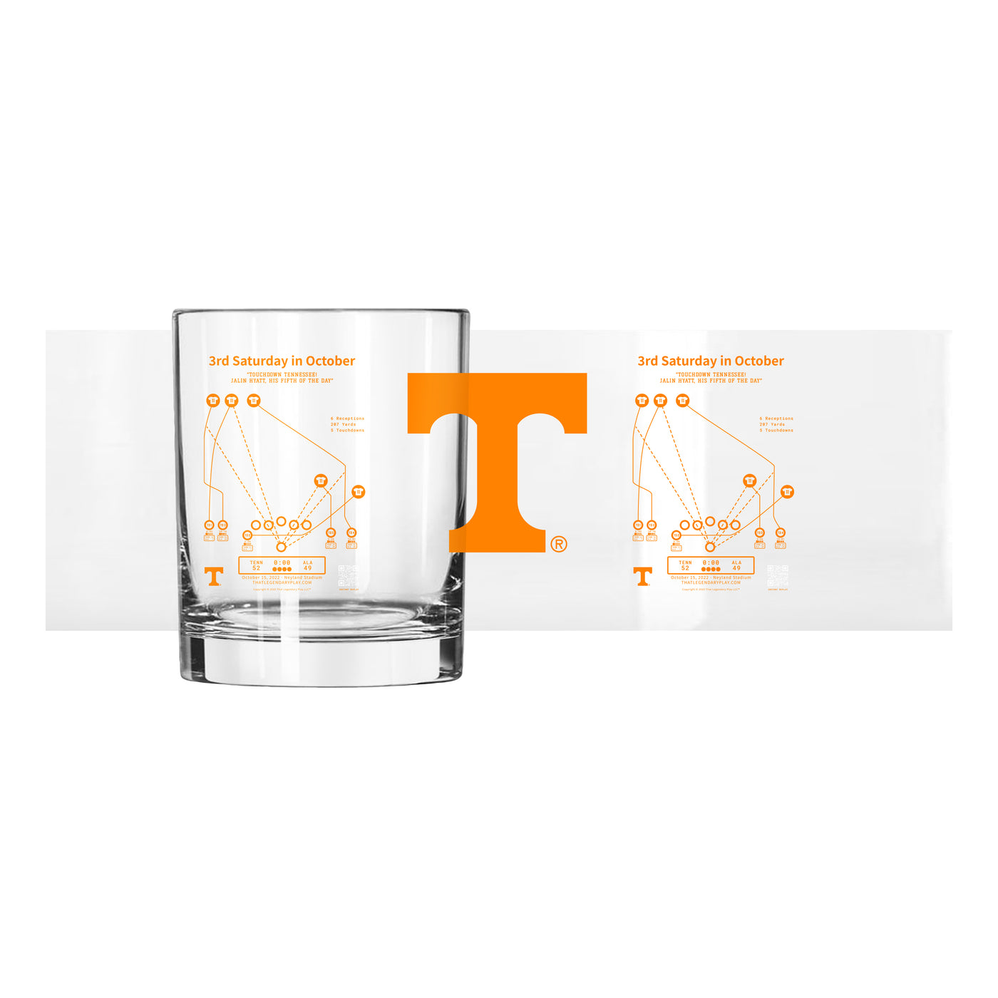 Tennessee Legendary Play 14oz 3rd Saturday in October Rocks Glass