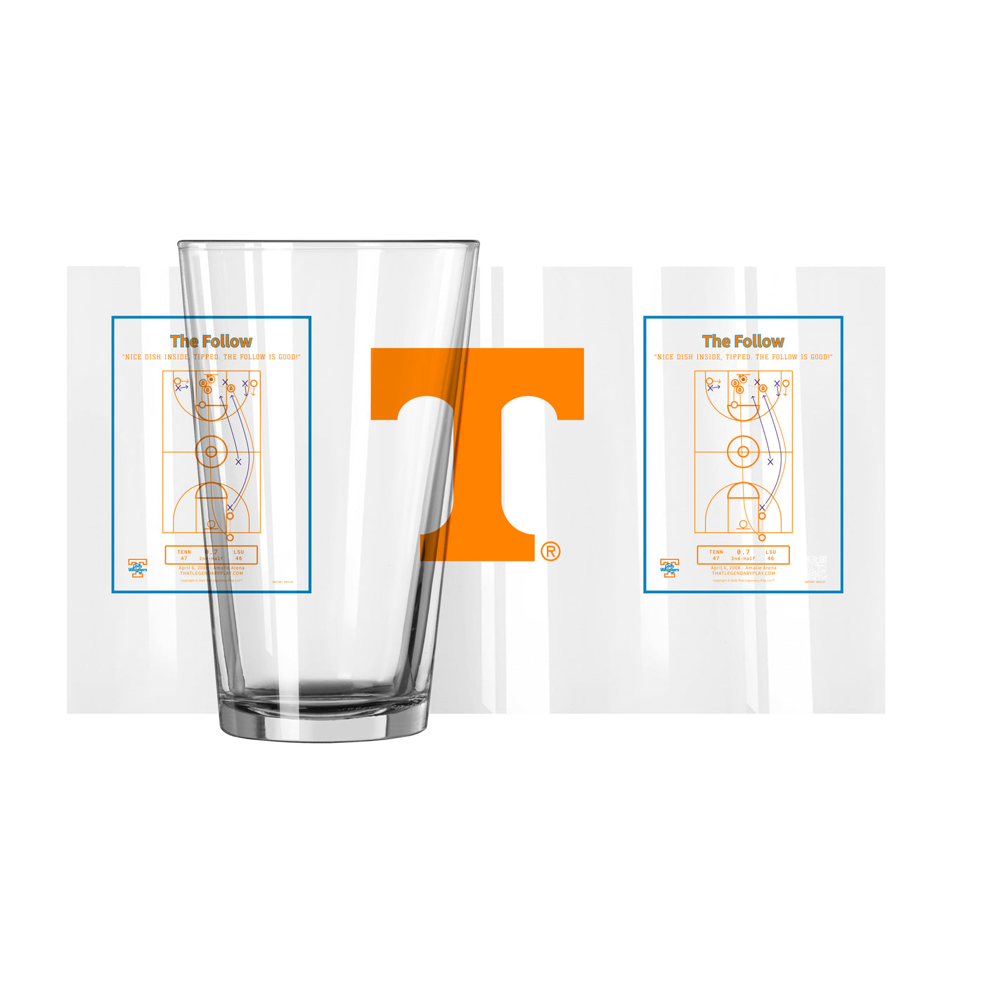 Tennessee Legendary Play The Follow 16oz Pint Glass