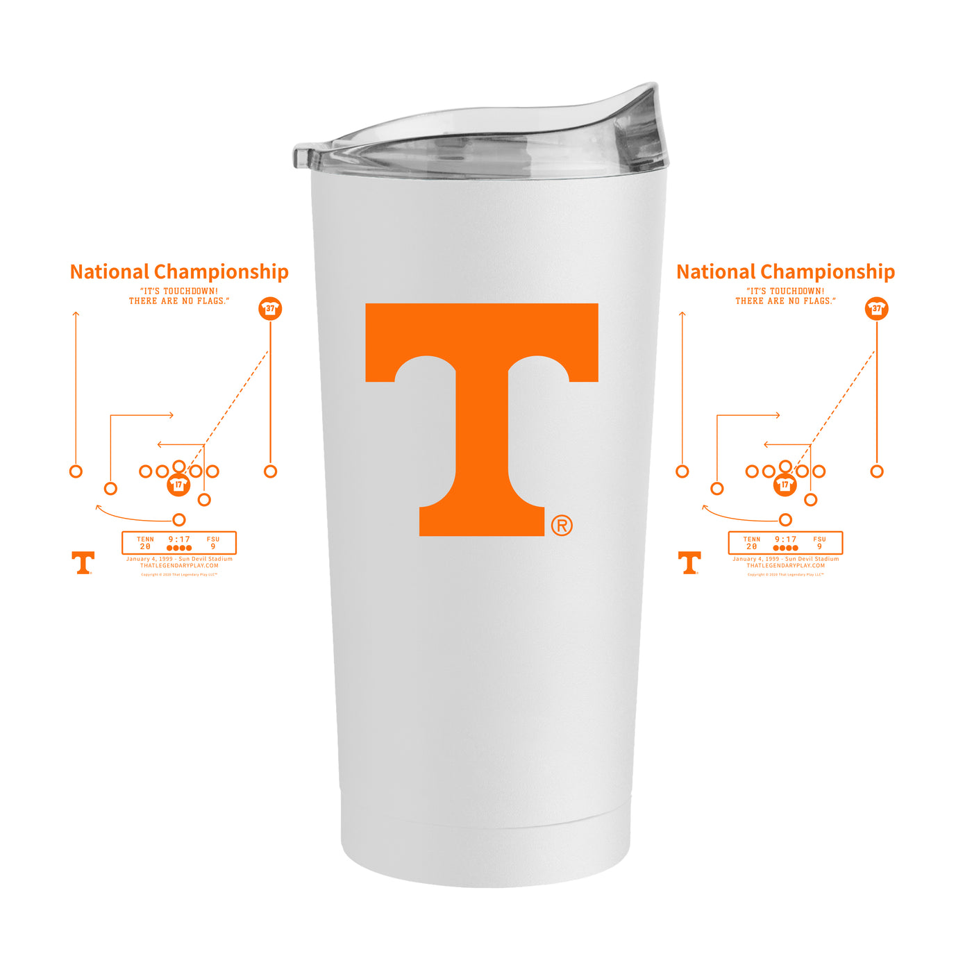 Tennessee Legendary Play National Championship 20oz Powder Coat Tumbler