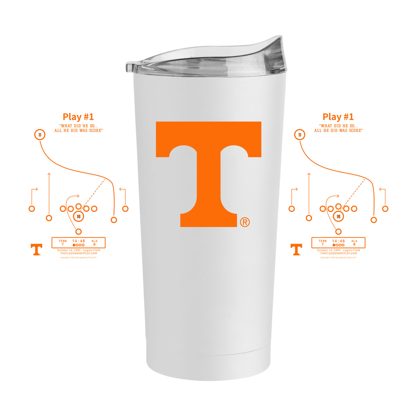 Tennessee Legendary Play Play #1 20oz Powder Coat Tumbler