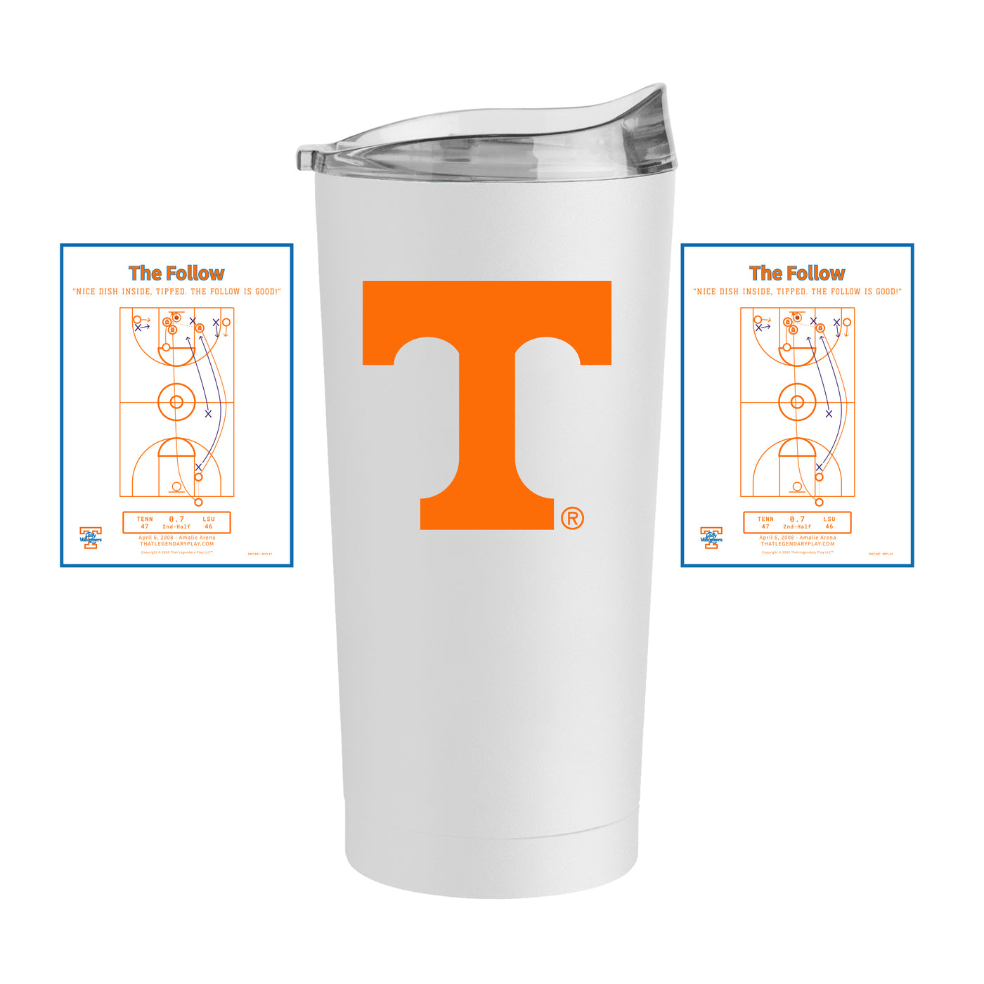 Tennessee Legendary Play The Follow 20oz Powder Coat Tumbler