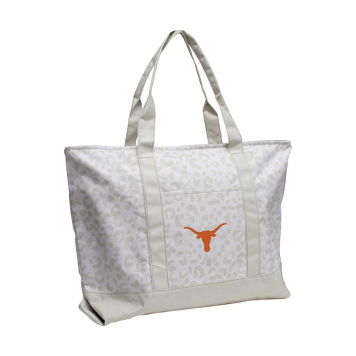 Leopard pattern tote bag from Logo Brands with sturdy handles and spacious interior, perfect for casual carrying.
