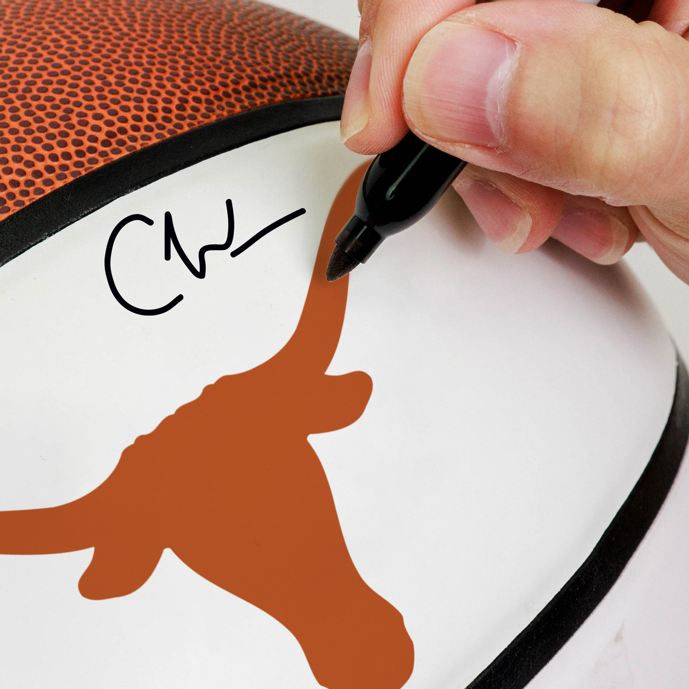 Texas Official-Size Autograph Basketball - Logo Brands