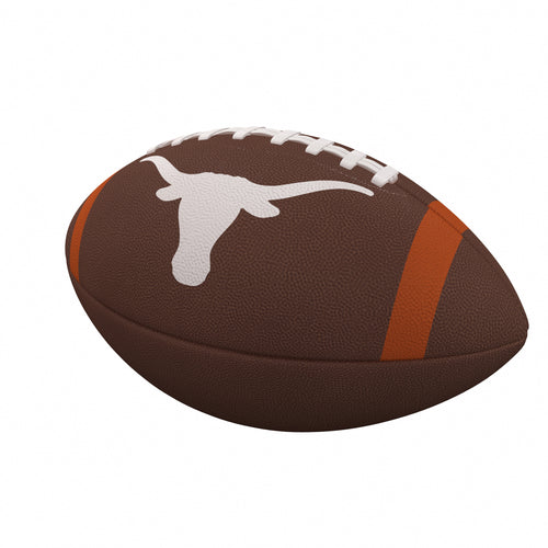 Official Texas Team Stripe composite football by Logo Brands, showing the colorful striped design on a standard recreation football.