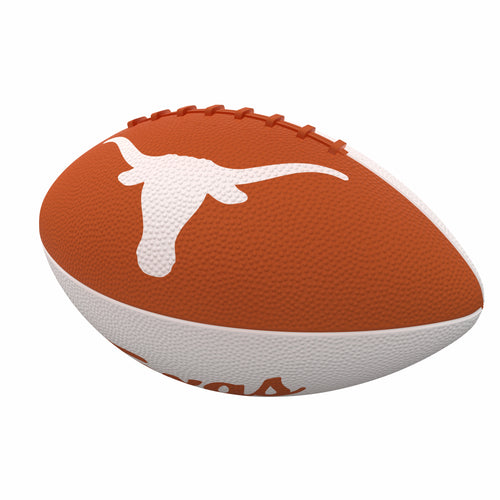 Junior size rubber football with Texas Pinwheel Logo by Logo Brands, suitable for recreational play.
