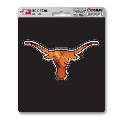 University of Texas 3D decal by Logo Brands featuring the Texas Longhorns logo in vibrant 3D design.