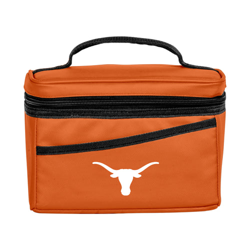 Texas 6 Can Flex Cooler by Logo Brands, soft insulated cooler with adjustable strap and foldable design for portability.
