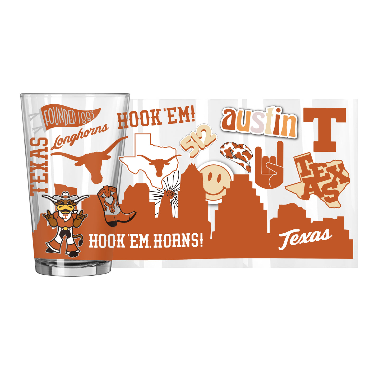 Texas 16oz Native Pint Glass